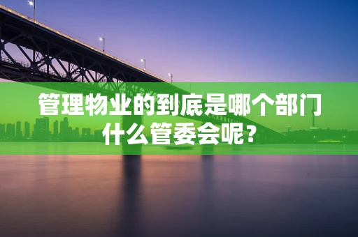 管理物业的到底是哪个部门什么管委会呢？