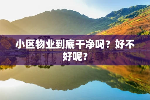 小区物业到底干净吗？好不好呢？